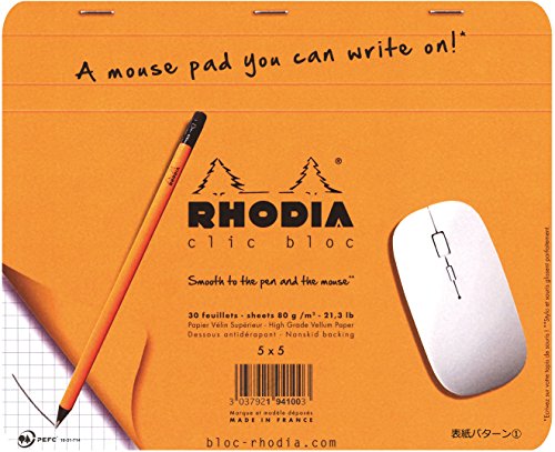 Rhodia clic de souris bloc de patin 5mm grille 19x23cm cf194100 (japon importation) von Rhodia