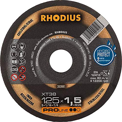 RHODIUS PROline XT38 Extradünne Trennscheibe 125 x 1,5 x 22,23 mm 50 Stk von Rhodius