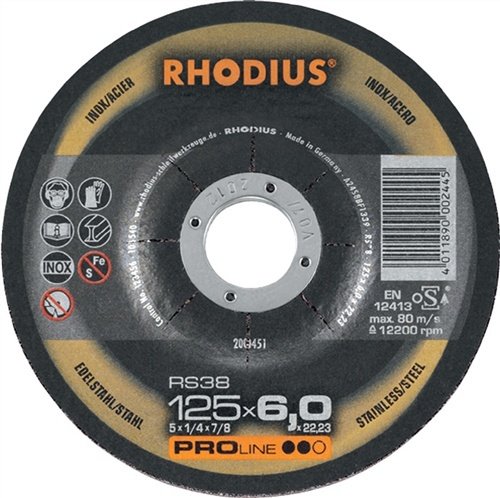 RHODIUS Schleifscheibe RS 38 125x6,0x22,23mm Edelstahl Pro 200451 von Rhodius