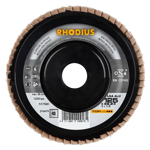 Rhodius 211314 LGA ALU PACK Fächerschleifscheibe Durchmesser 125 mm Bohrungs-Ø 22.23 mm 5 St. von Rhodius