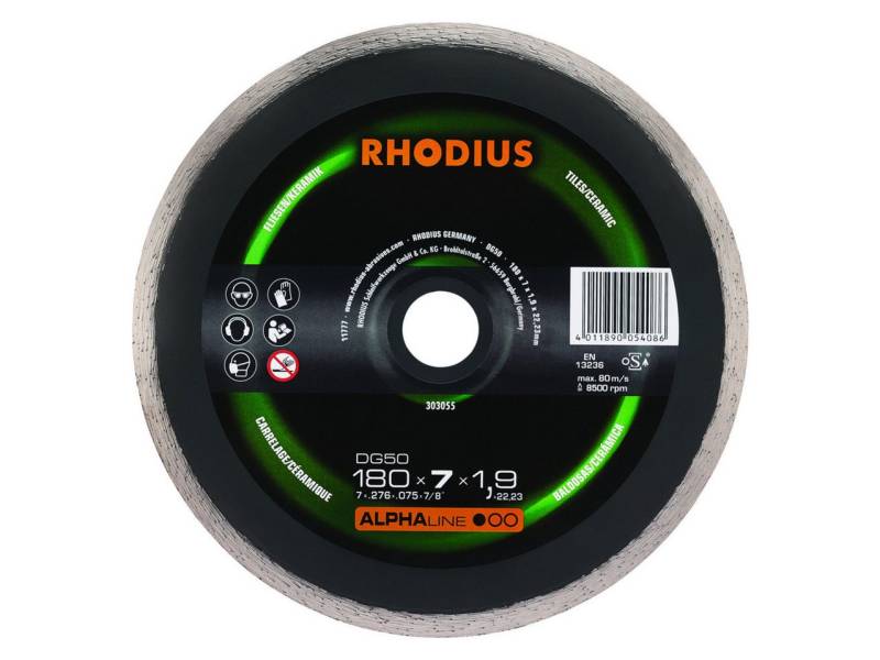 Rhodius Diamanttrennscheibe Rhodius Diamanttrennscheibe DG50 Fliesen Ø 180 mm von Rhodius