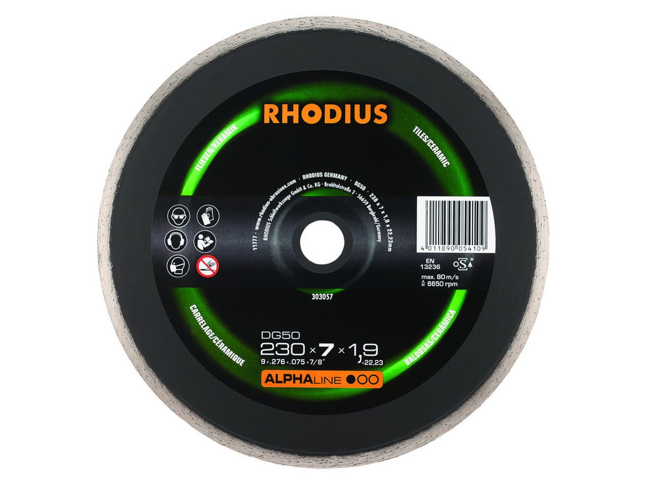 Rhodius Diamanttrennscheibe Rhodius Diamanttrennscheibe DG50 Fliesen Ø 230 mm von Rhodius