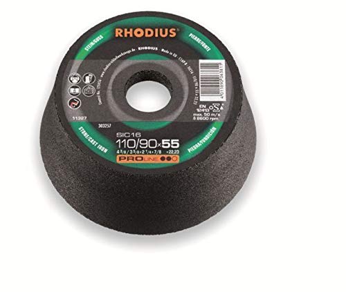 Rhodius Schleiftopf SIC60 K60 Ø 110 mm Bohrung 22,23 mm für Winkelschleifer von Rhodius