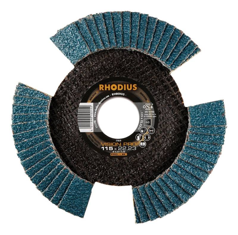 Rhodius Schleifscheibe PROline LS, PROline VISION PRO Lamellenschleifscheibe - 115 x 22,23 mm - P60 von Rhodius