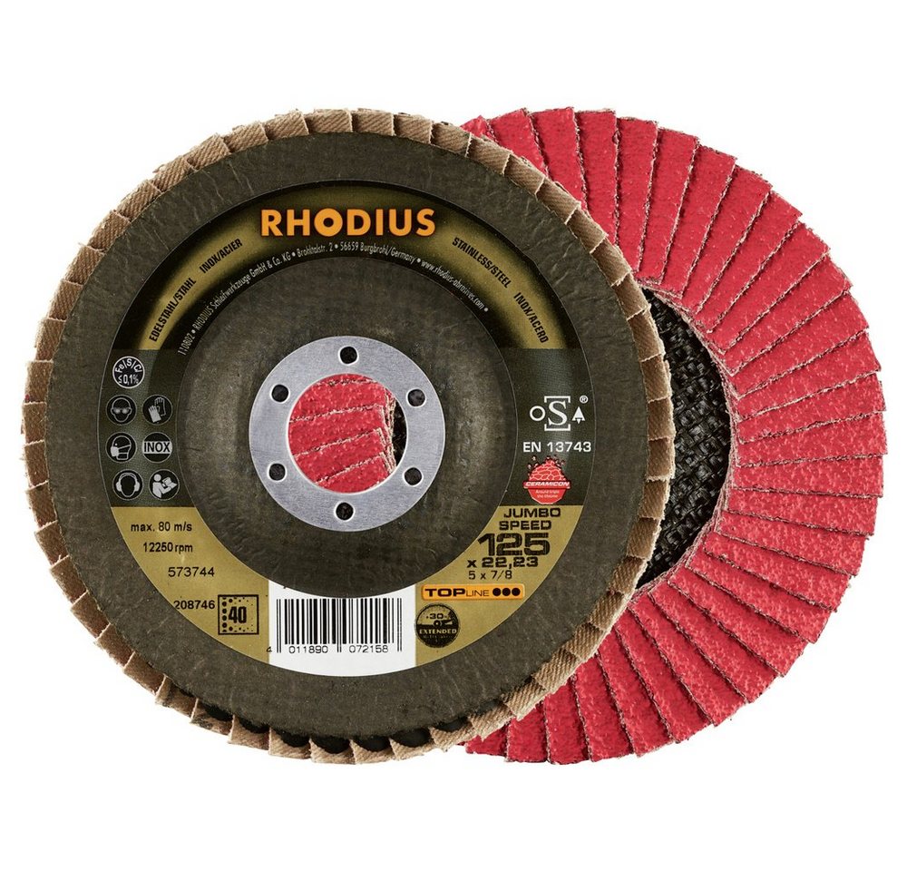 Rhodius Schleifscheibe Rhodius 211311 JUMBO SPEED PACK Fächerschleifscheibe Durchmesser 125 m von Rhodius