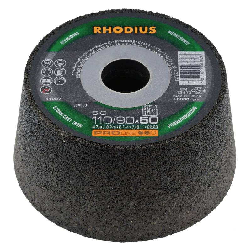 Rhodius Schleiftopf SIC 24 - 110/90 x 50 x 22,23 mm K24 Stein von Rhodius