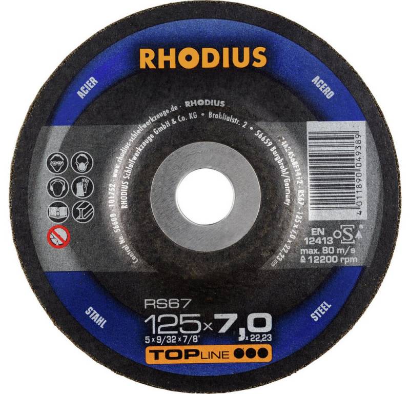 Rhodius Schruppscheibe Rhodius 200141 RS67 Schruppscheibe Stahl 25 St. von Rhodius
