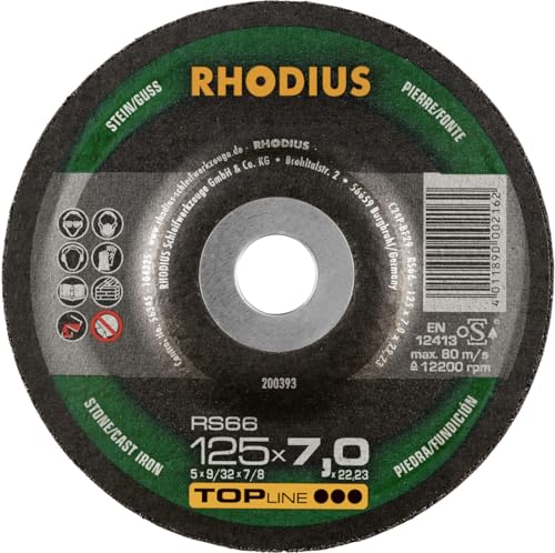Rhodius Schruppscheibe TopLine RS 66 125 x 7,0 x 22,23 für Stein Schleifscheibe von Rhodius