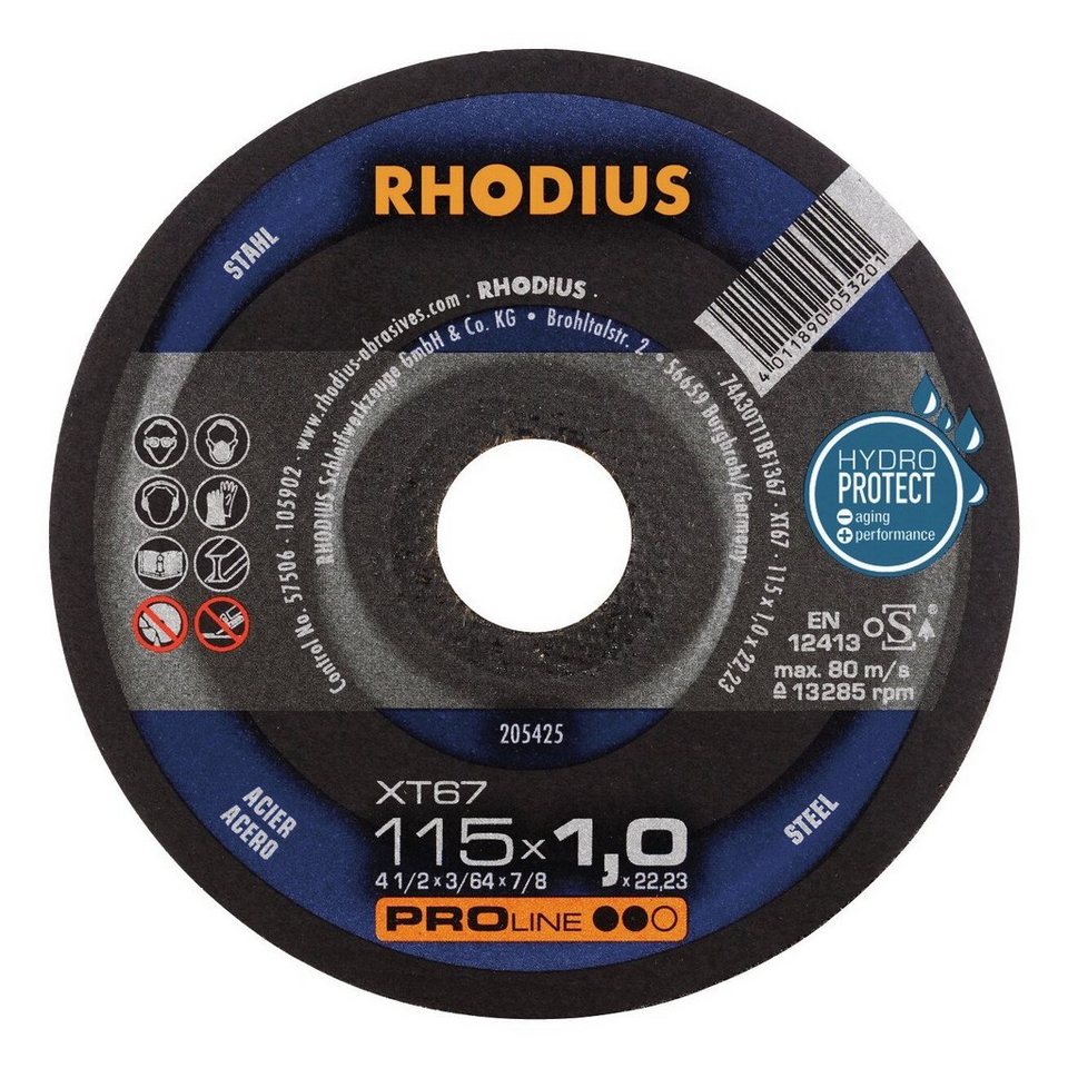 Rhodius Trennscheibe, Ø 115 mm, XT67 115 x 1 mm gerade von Rhodius