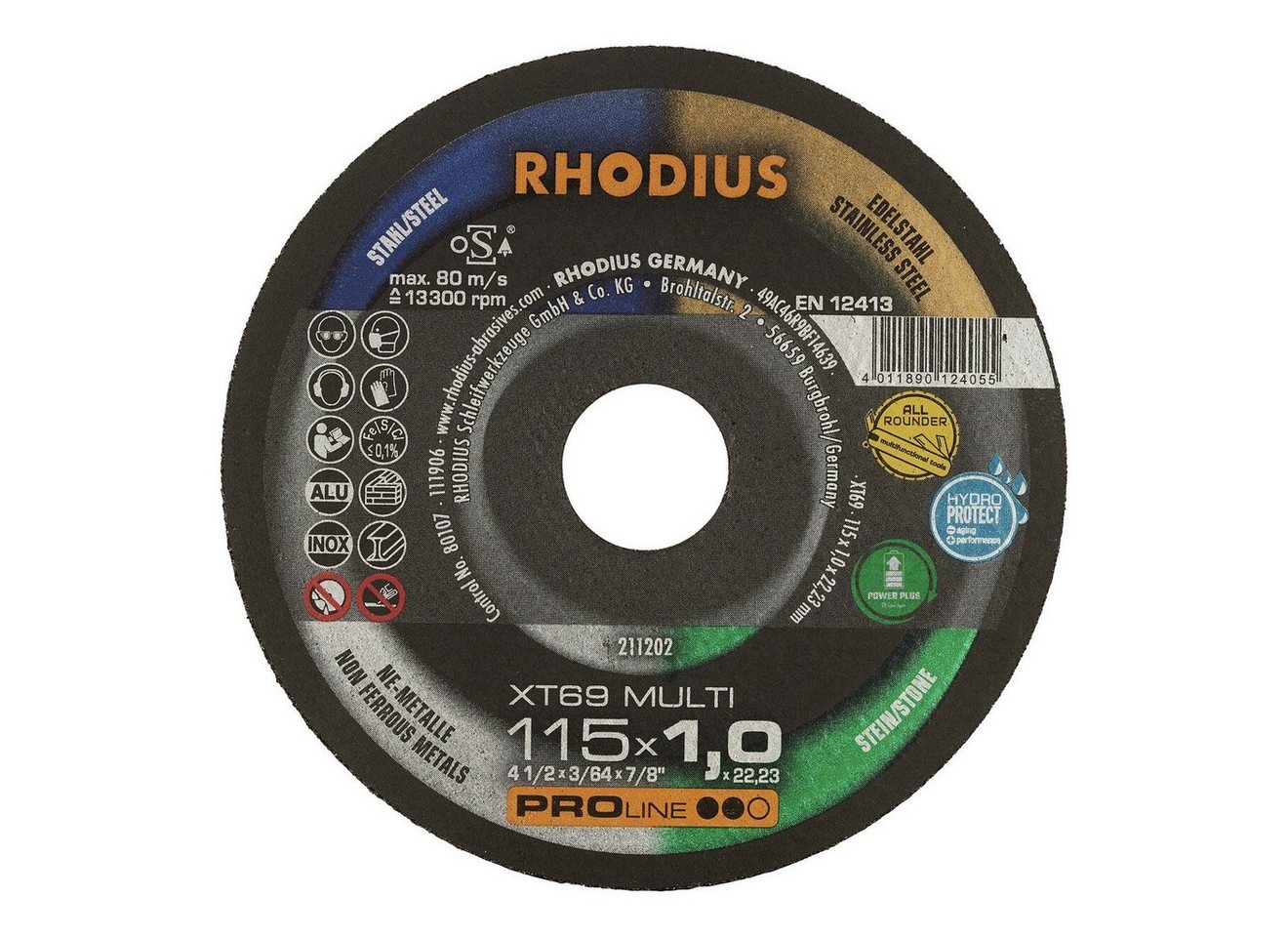 Rhodius Trennscheibe, Ø 115 mm, XT69MULTIPRO 115 x 1 mm gerade von Rhodius