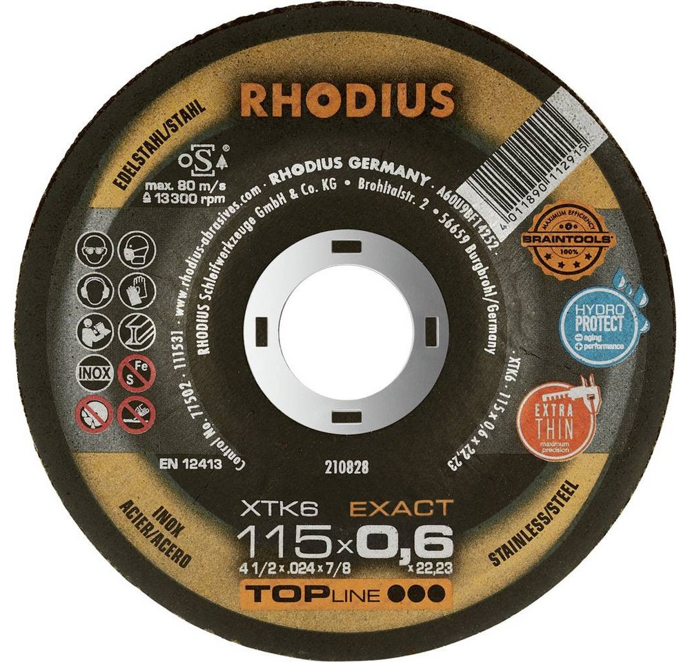 Rhodius Trennscheibe Extradünne Trennscheibe 115 x 0.6 x 22.23 mm INOX gekröpft 211301 von Rhodius