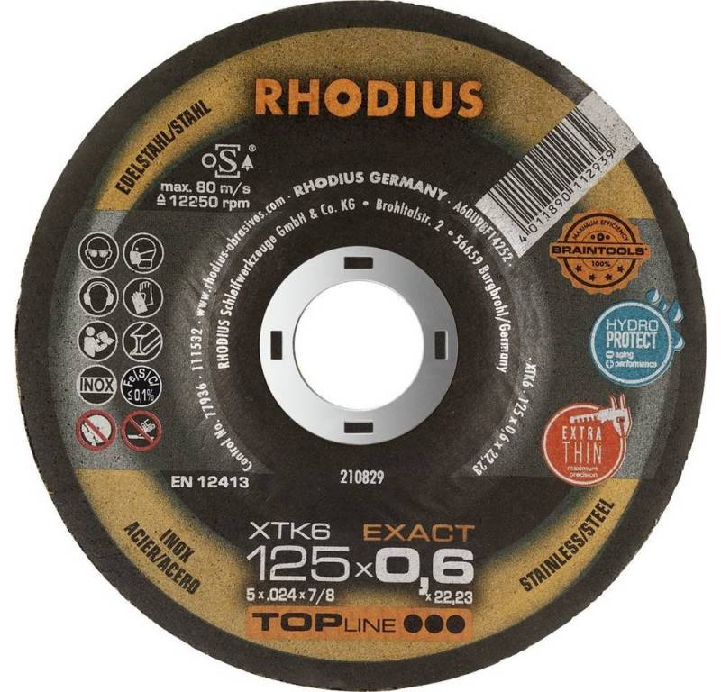 Rhodius Trennscheibe Extradünne Trennscheibe 125 x 0.6 x 22.23 mm INOX gekröpft 211302 von Rhodius