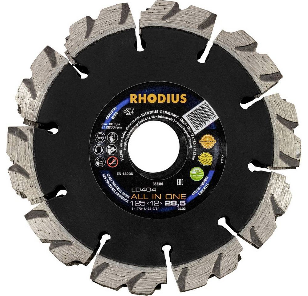 Rhodius Trennscheibe LD404 ALL IN ONE, 353069 125 x 12.0 x 28.5 x 22.23 mm 353301 Rhodius Trennscheibe LD404 ALL IN ONE, 353069 125 x 12.0 x 28.5 x 22.23 mm 353301 von Rhodius