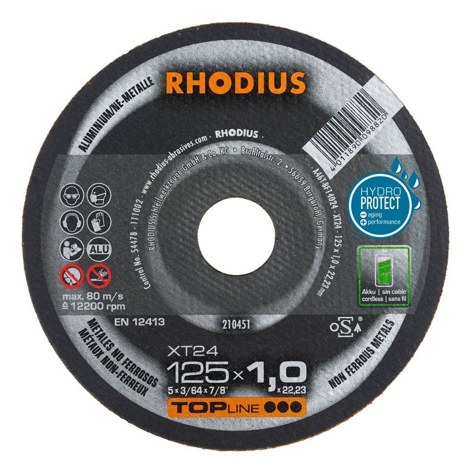 Rhodius Trennscheibe TOPline XTS, Ø 125 mm, TOPline XT24 Extradünne - 125 x 1 x 22,23 mm von Rhodius