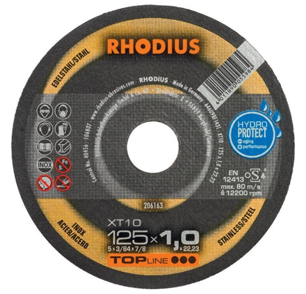 Rhodius Trennscheibe Trennscheibe XT10 115 x 1,0 mm gerade von Rhodius