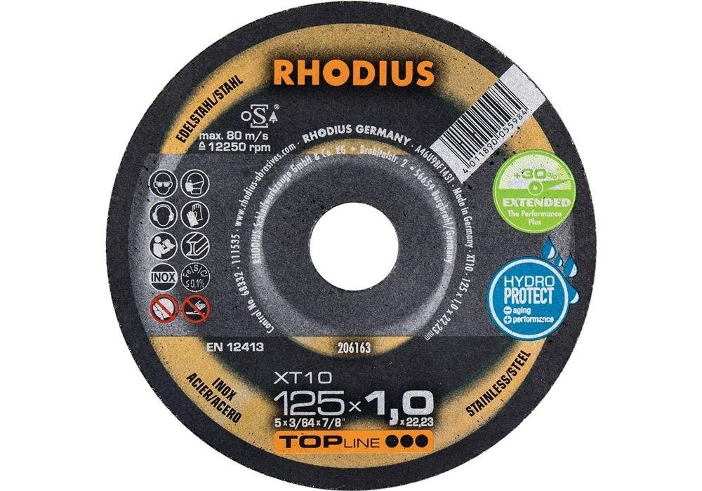 Rhodius Trennscheibe Trennscheibe XT10 D180x1,5mm gekröpft INOX Bohrung 22,23 mm von Rhodius