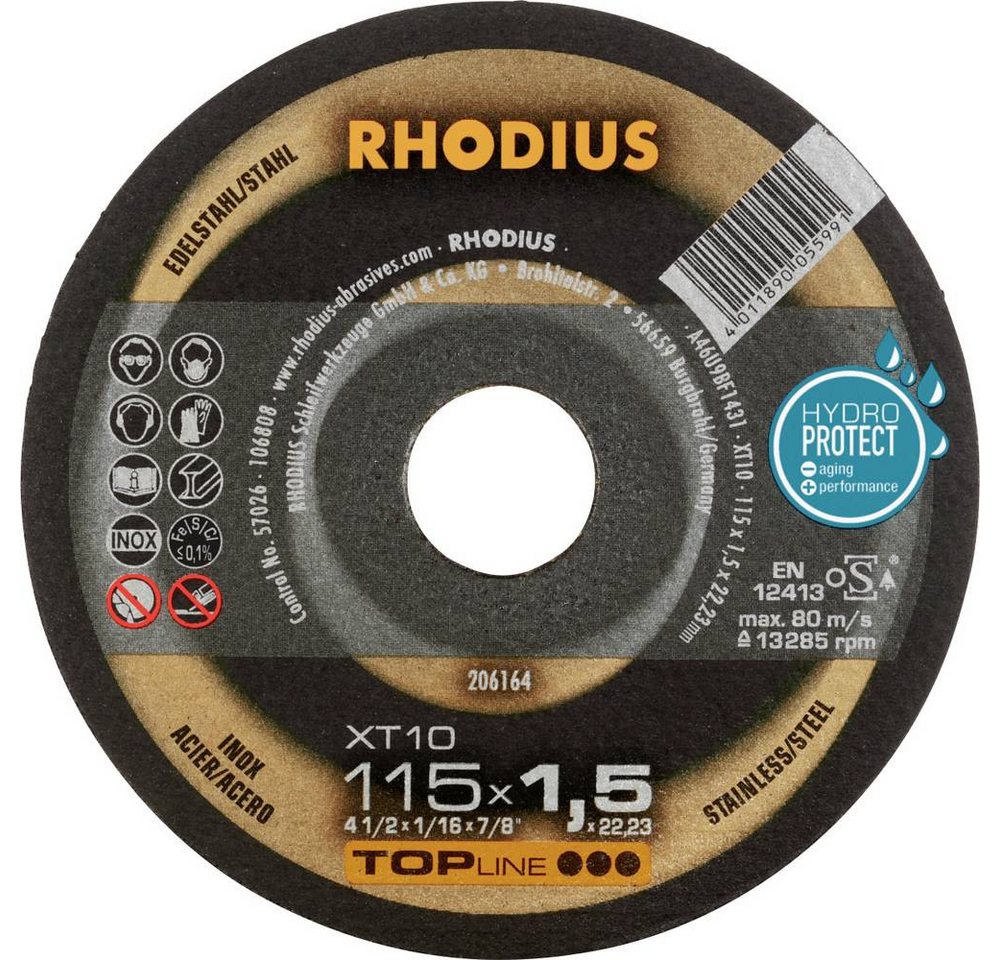 Rhodius Trennscheibe XT10, Extradünne Trennscheibe 115 x 1.5 x 22.23 Rhodius Trennscheibe XT10, Extradünne Trennscheibe 115 x 1.5 x 22.23 von Rhodius