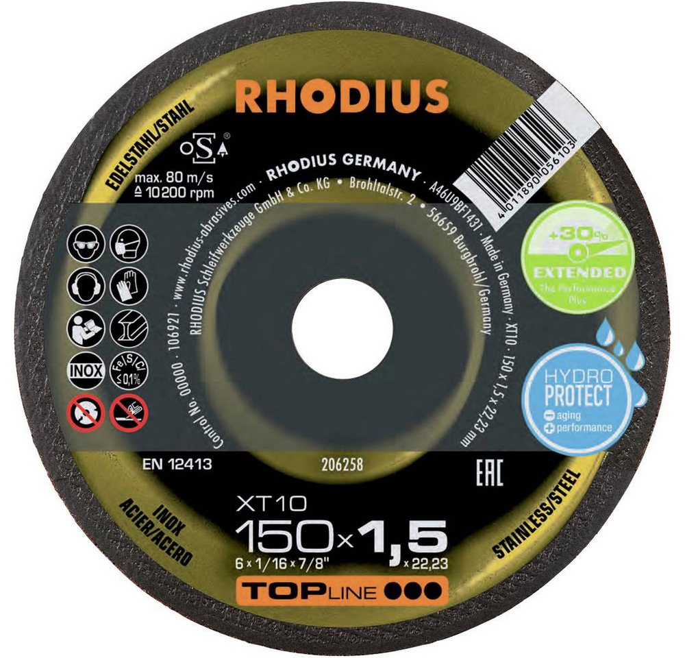 Rhodius Trennscheibe XT10, Extradünne Trennscheibe 150 x 1.5 x 22.23 Rhodius Trennscheibe XT10, Extradünne Trennscheibe 150 x 1.5 x 22.23 von Rhodius