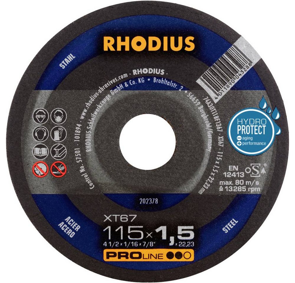 Rhodius Trennscheibe XT67, Extradünne Trennscheibe 115 x 1.5 x 22.23 Rhodius Trennscheibe XT67, Extradünne Trennscheibe 115 x 1.5 x 22.23 von Rhodius