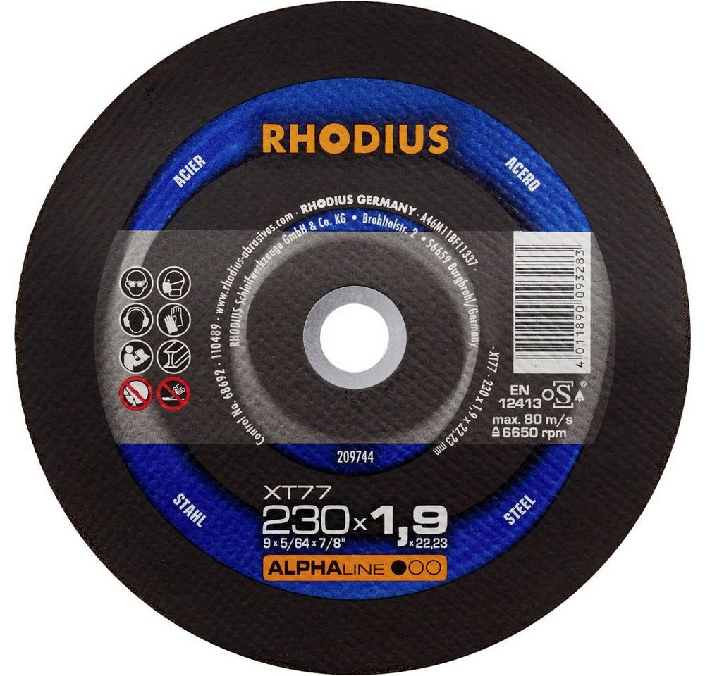 Rhodius Trennscheibe XT77, Extradünne Trennscheibe 230 x 1.9 x 22.23 Rhodius Trennscheibe XT77, Extradünne Trennscheibe 230 x 1.9 x 22.23 von Rhodius