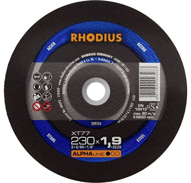Rhodius Trennscheibe XT77, Extradünne Trennscheibe 230 x 1.9 x 22.23 von Rhodius
