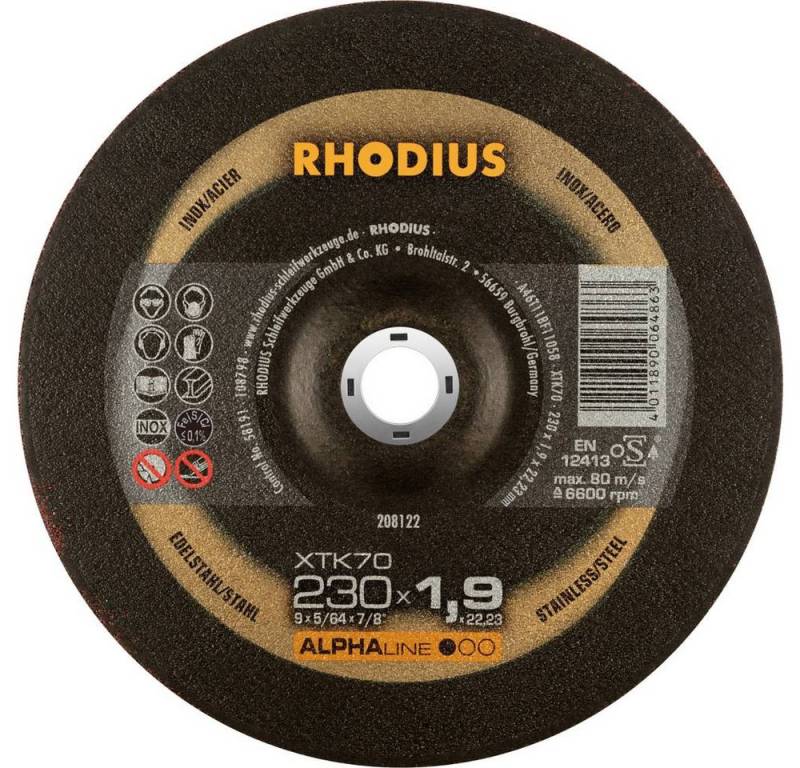 Rhodius Trennscheibe XTK70, Extradünne Trennscheibe 230 x 1.9 x 22.23 von Rhodius
