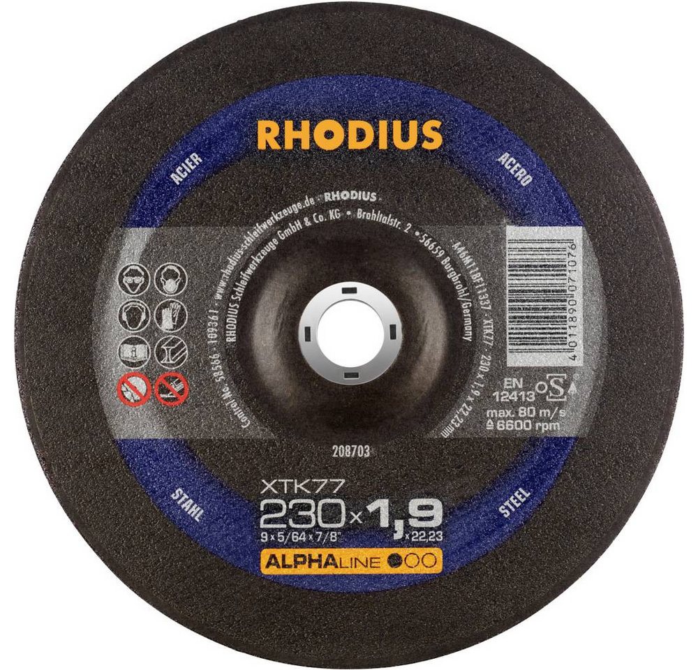 Rhodius Trennscheibe XTK77, Extradünne Trennscheibe 230 x 1.9 x 22.23 Rhodius Trennscheibe XTK77, Extradünne Trennscheibe 230 x 1.9 x 22.23 von Rhodius