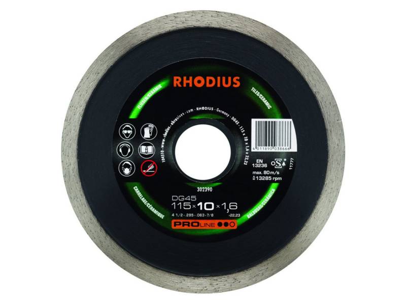 Rhodius Diamanttrennscheibe Rhodius Diamanttrennscheibe DG45 Fliesen Ø 115 mm von Rhodius