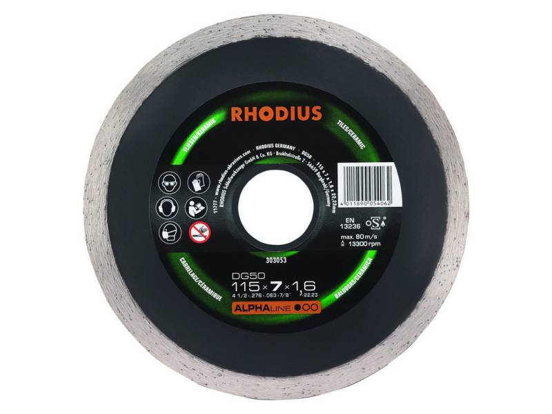 Rhodius Winkelschleifer Rhodius Diamanttrennscheibe DG50 Fliesen Ø 115 mm von Rhodius
