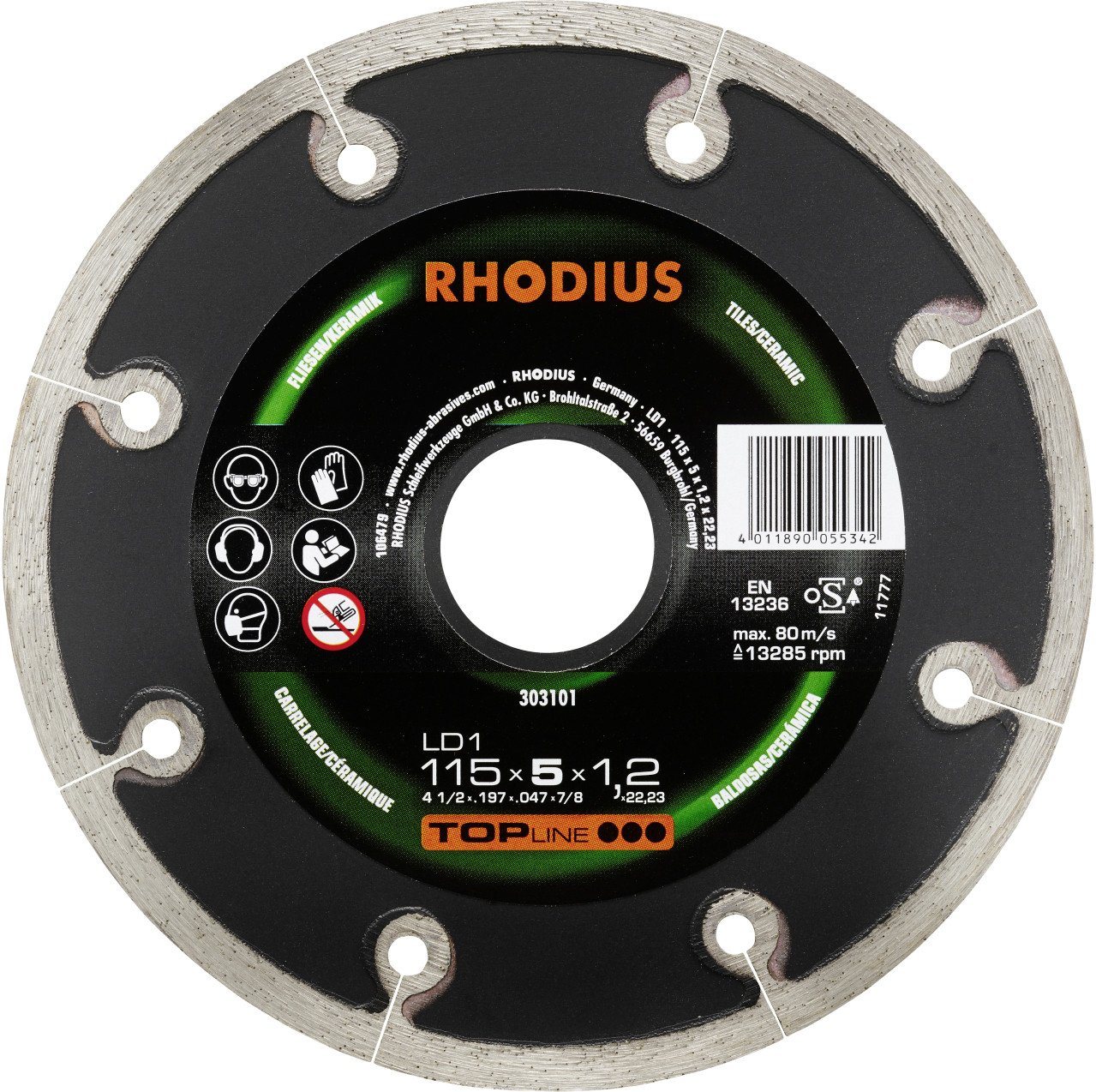 Rhodius Diamanttrennscheibe Rhodius Diamanttrennscheibe LD1 Fliesen Ø 115 mm Rhodius Diamanttrennscheibe Rhodius Diamanttrennscheibe LD1 Fliesen Ø 115 mm von Rhodius