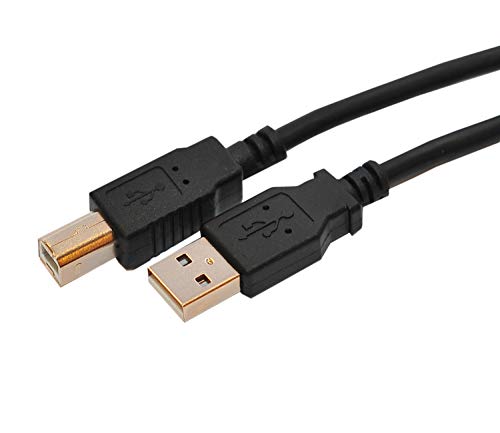 Rhombutech® 6.5m Druckerkabel Scannerkabel Datenkabel USB 2.0 A-Stecker zu B-Stecker für Drucker Scanner Fax Multifunktionsdrucker Printer - Schwarz von Rhombutech