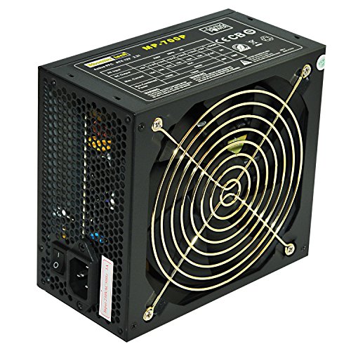 Rhombutech® 700 Watt PC-Netzteil ATX - Gaming - Saving Power - Effizient bis zu 84% - Aktiv PFC - 140mm kugelgelagerter Lüfter (MP-700) von Rhombutech
