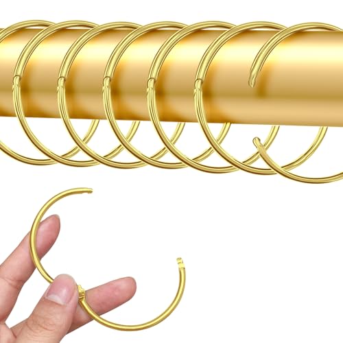 40 Stück gardinenringe zum öffnen,50mm Gardinenringe Vorhangringe,Rundringe Vorhang Clips Duschvorhang Metallklammern für Vorhänge und Gardinenstangen(golden) von Rhsemi