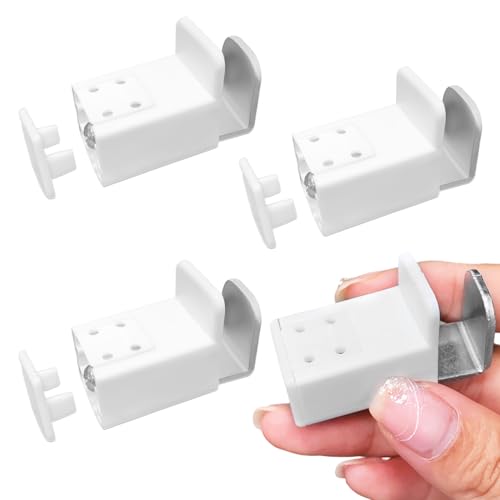 4pcs Plissee Ersatzteile klemmträger,Plissee Klemmträger Zubehör,Klemmträger Befestigung Montage für Plissees mit Vier Zugbändern- Ohne Bohren von Rhsemi