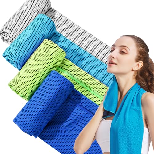 Lfish 4 Farben Cool Towel Kühltücher,cool down Towel für Sommer,Sport Kühlhandtuch Set für Fitnessstudios/Joggen/Yoga/Golf/Fitness/Strand/Camping. von Rhsemi
