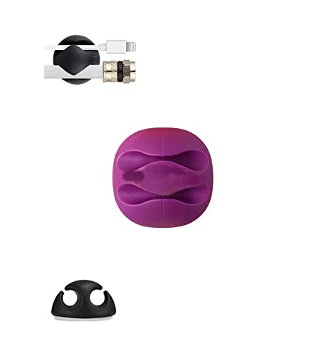Kabelhalter für Ladekabel, Kabelclips Kabelhalter, selbstklebend, kabelorganisation Schreibtisch, für Kopfhörerkabel, Netzkabel, Handy-Ladekabel 1 Stück 1,3 Zoll violett von Rhybom