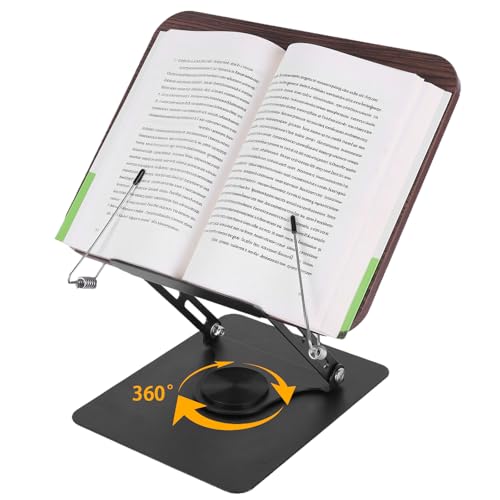 Buchständer zum Lesen, Verstellbarer Holz-Buchhalter Leseständer, Faltbar Buchhalter, 360° drehbare Basis, leicht für Büro, Küche, Schule, Lehrbuch, Rezept, Zeitschrift, Kindle, Tablet Buchständer zum Lesen, Verstellbarer Holz-Buchhalter Leseständer, Faltbar Buchhalter, 360° drehbare Basis, leicht für Büro, Küche, Schule, Lehrbuch, Rezept, Zeitschrift, Kindle, Tablet von Rhyhome