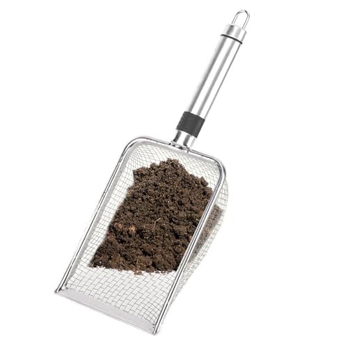 Rhyhome Gartensieb aus Edelstahl Erdsieb mit Griff Kompostsieb für Gartenarbeit Sand Saatgut(3.8mm Masche) von Rhyhome