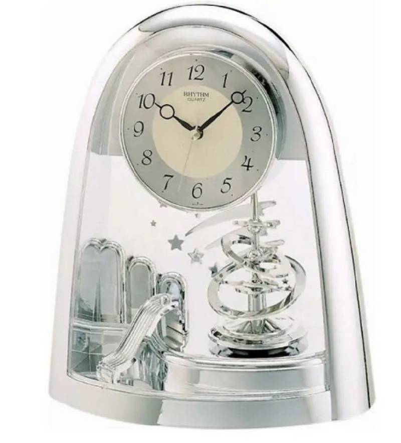 Rhythm Pendeltischuhr Tischuhr mit Drehpendel Quartz Uhrwerk Rhythm 7607 Zur Freude als Geschenk oder Präsent von Rhythm
