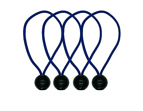 RIKAMA® - Expanderschlingen 150 mm blau mit Kugel | 4X Stück | Schlingensicherung | Zeltgummis | Kugelspanner | Gummispanner | Planenspanner | Planengummi | Expandergummi mit Kugelsicherung von RiKaMa ONLINEVERSAND AUS EINER HAND