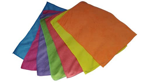 RIKAMA Mikrofaser Allzwecktuch | wiederverwendbar, fussel- und streifenfrei | 7-farbig | 30x40 mm | Reinigungstücher | Geschirrtücher | Boden- und Fenstertuch | Mehrzwecktuch |(7er Set) von RiKaMa ONLINEVERSAND AUS EINER HAND
