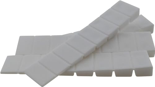 Rikama - 20 Weiße Möbelkeile aus Kunststoff | 7 Sollbruchstellen | Justierkeile | Unterlegkeile | Montagekeile (Weiß, 20 Stück) von RiKaMa