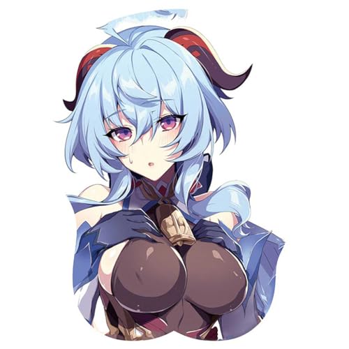 Anime Mauspad Genshin Impact Ganyu 3D Mauspad Silikonunterstützung. Niedliches Gel-Mauspad mit Handgelenkauflage. Rutschfestes 3D-Mauspad（U） von RiRaku