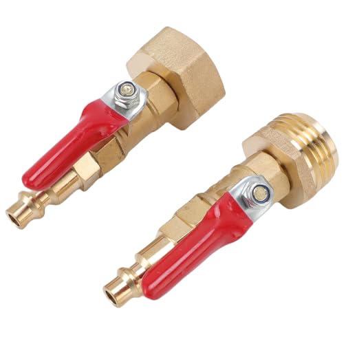RiToEasysports 2pcs RV Winters Blowout Adapter Messing mit Ballventil, für Wohnmobile, Boot, Wohnwagenanhänger von RiToEasysports