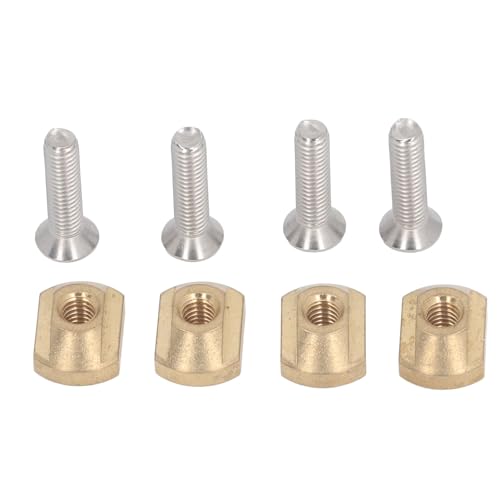 RiToEasysports 4 Sets Surfboard Flossen Schraubplatte Kupfer Surfen Flossen Box Schraubkit mit 4 Schrauben Tafeln für Longboard Single Final -Kompatibilität Meerwassererosionswiderstand (6MM) von RiToEasysports