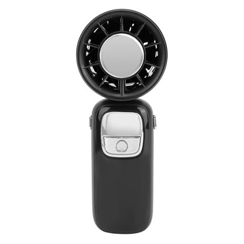 RiToEasysports Faltbare Tragbare Handheld -Lüfter, Eiskühlung 100 Zahnräder mit LED -Display, Halshangerlebnis für Reisen Heimstrand, Umfassende Windgeschwindigkeitskontrolle (BLACK) von RiToEasysports