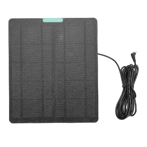 RiToEasysports Solar Panel Ladegerät 10W Allwetter-Proof-vielseitiger Kompatibilität Tragbares Design für Kameratürklingel mit DC3.5-Schnittstelle (BLACK) von RiToEasysports