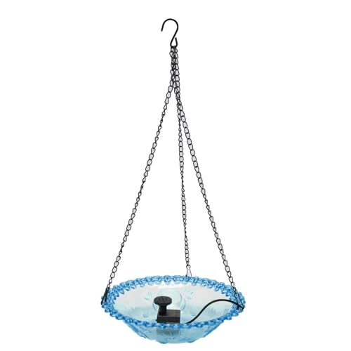 RiToEasysports USB Power Multi Funktionaler Vogelschüssel Hängende Vogelbadbrunnen, Tragbare Feeder mit Wasserfall für Garten, Hof, Terrasse, Rasen, Solar -Kolibri für Wilde Vögel (BLUE) von RiToEasysports