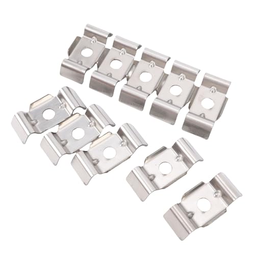 RiToEasysports Zaunhalterungsverschluss 10pcs 304 Edelstahlplattenklemme für 40 -mm -Post Doppel Schienenklemmeanschluss, aus Massivem 304 Edelstahl Gefertigt, Geeignet für Metallsäulen mit von RiToEasysports