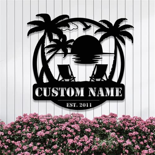 Benutzerdefinierte Metallschild Personalisierte Nachname Metallschilder Strand Nautische Metall Namensschild Outdoor Metallschild Familie Name Schild See Haus Monogramm Zeichen Personalisierte von Riaeelvs